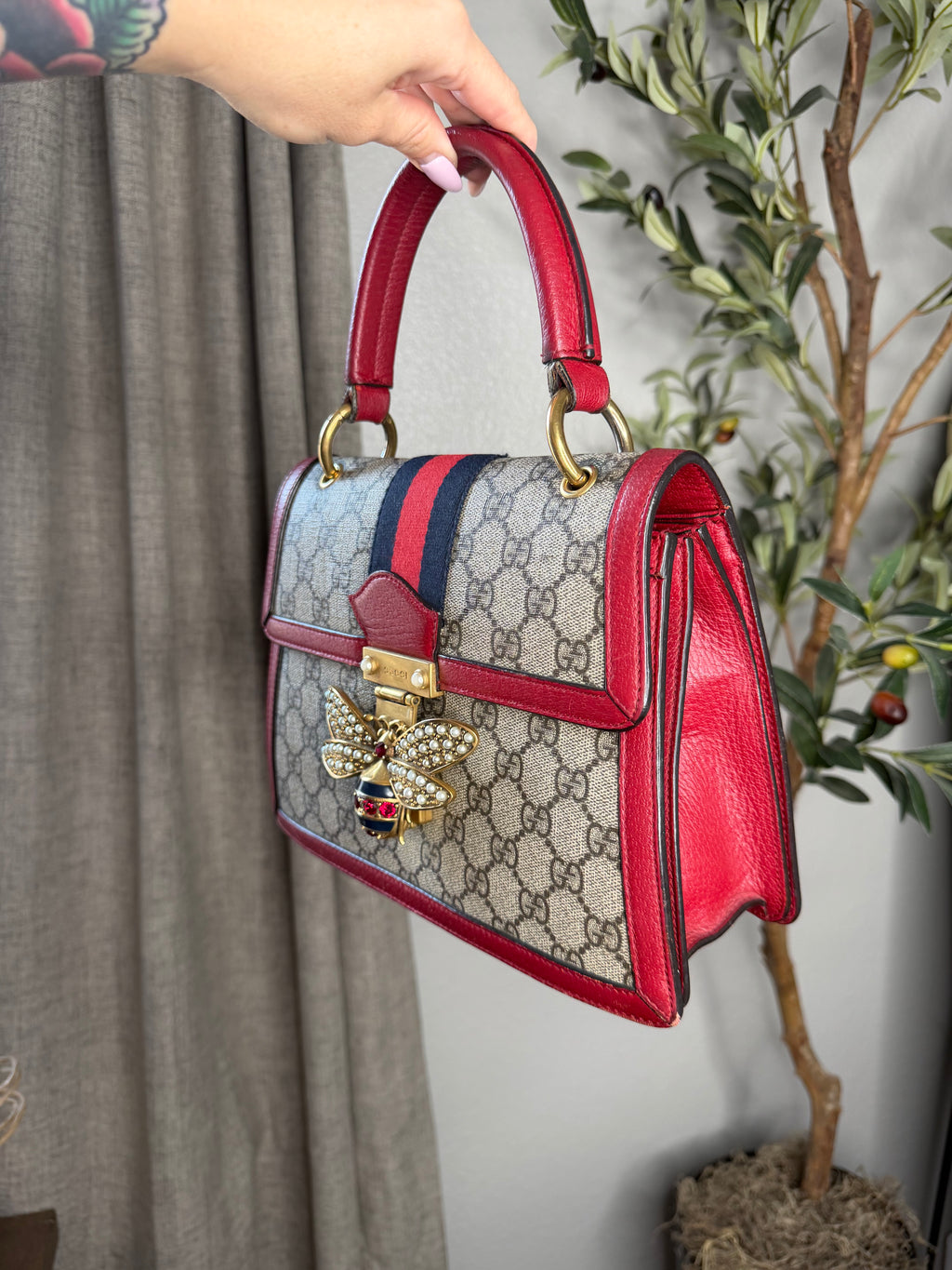 Gucci Bee Margaret Top Handle with long strap