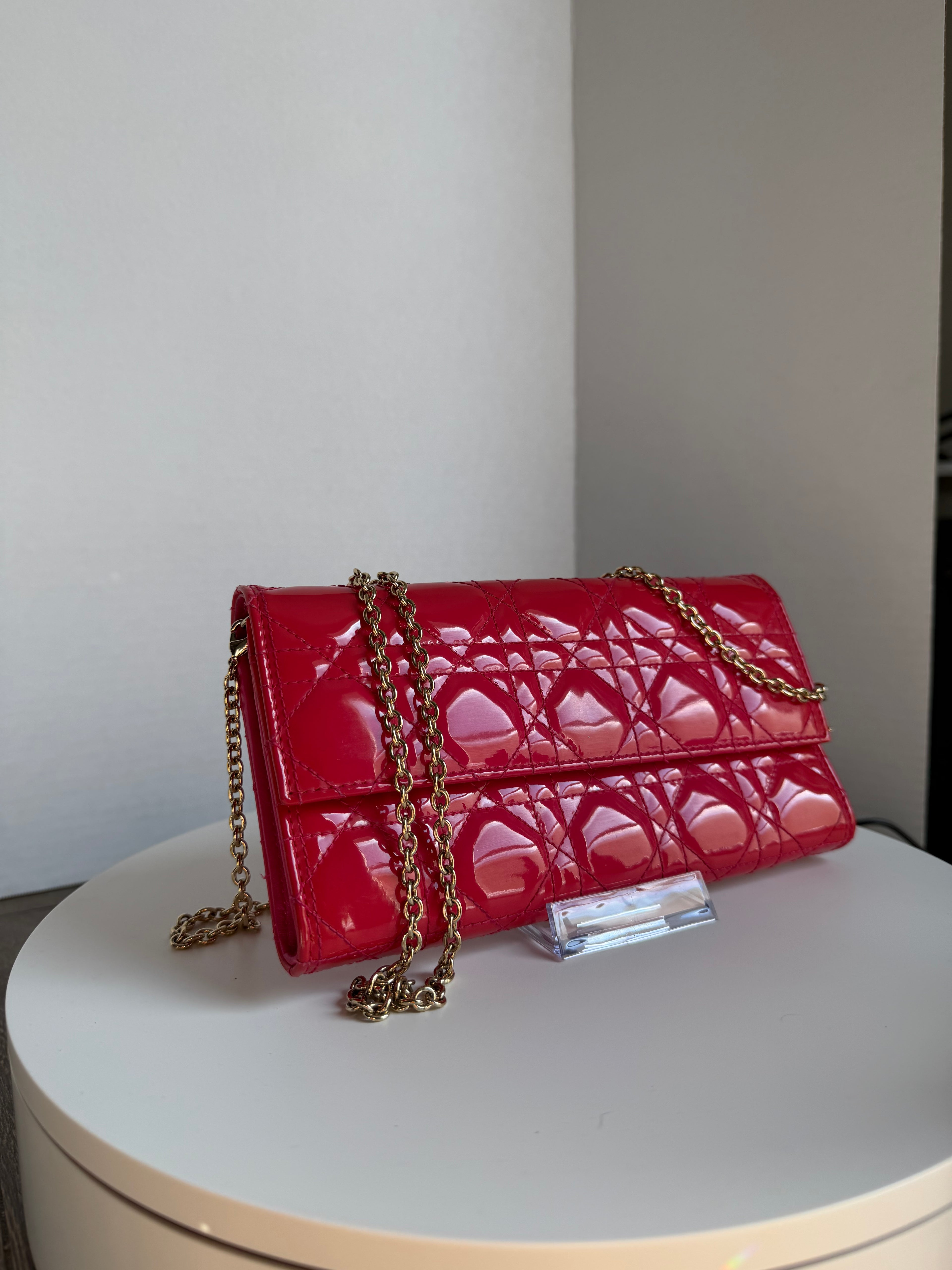 Lady Dior Wallet on Chain pattent