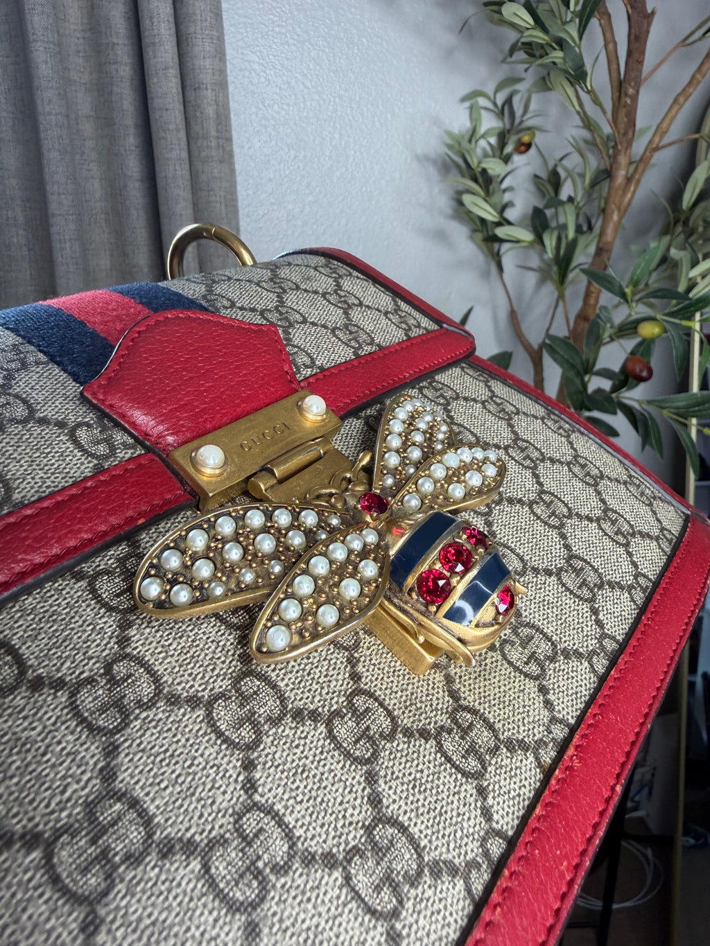 Gucci Bee Margaret Top Handle with long strap