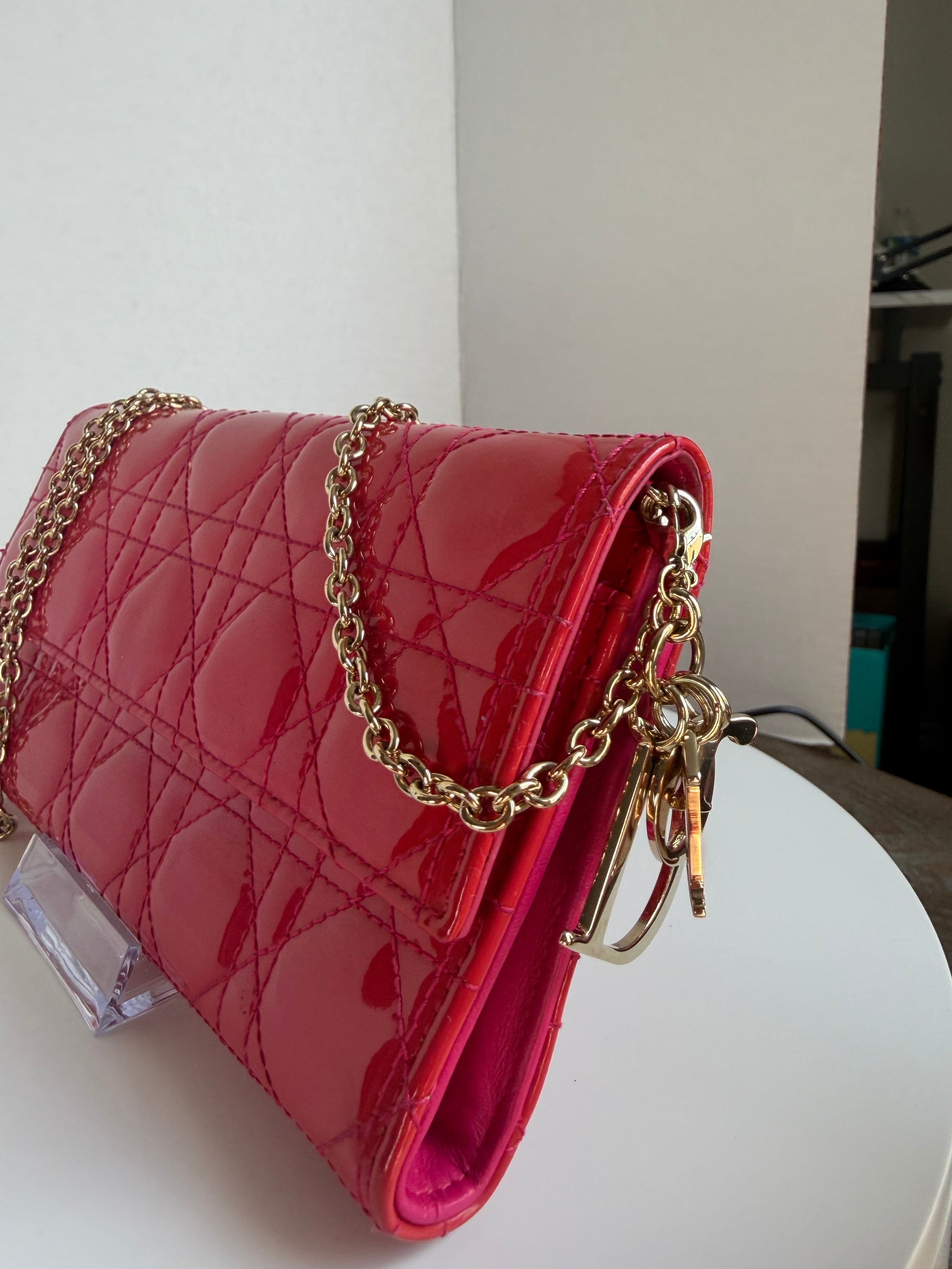 Lady Dior Wallet on Chain pattent