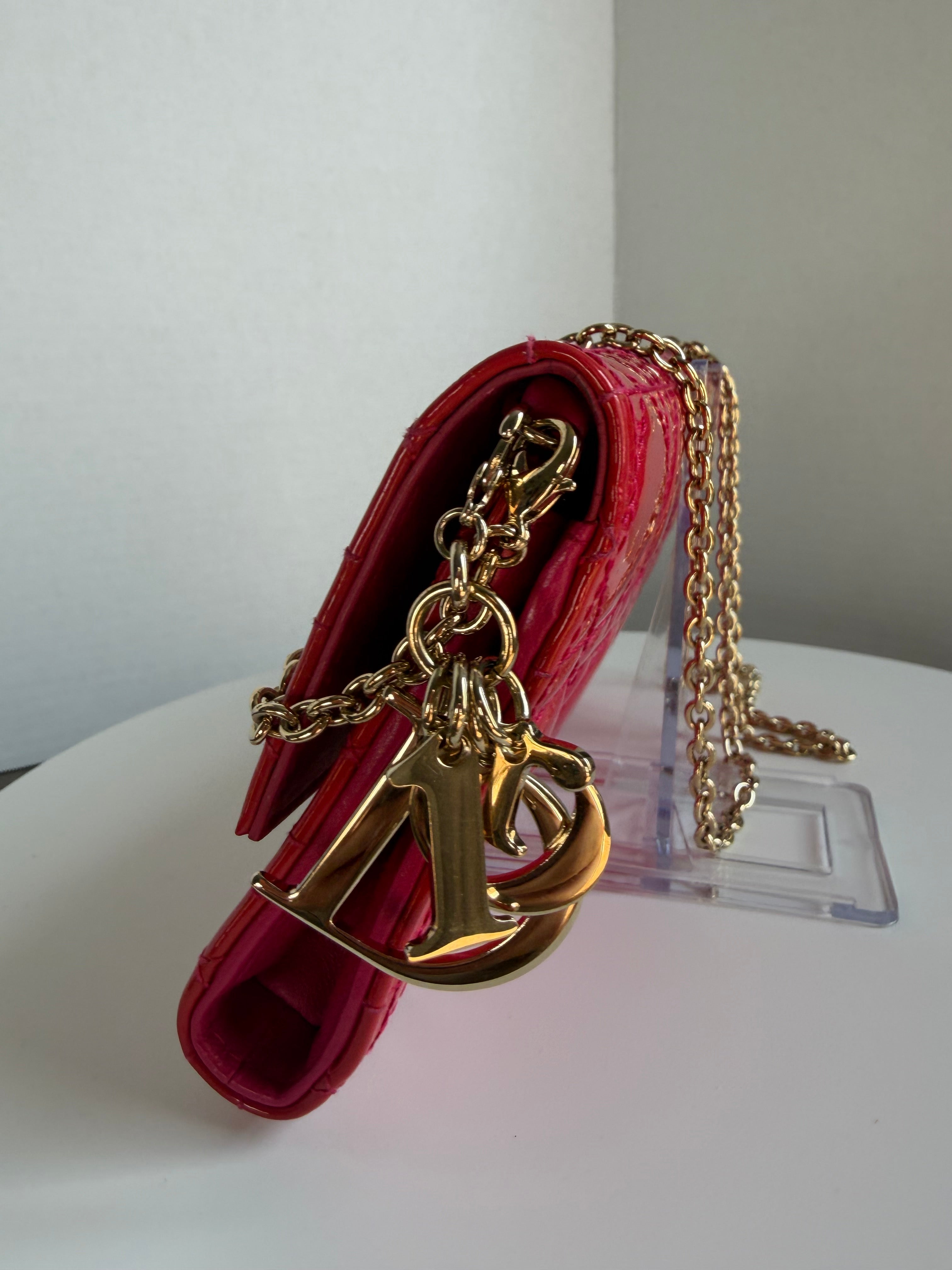 Lady Dior Wallet on Chain pattent
