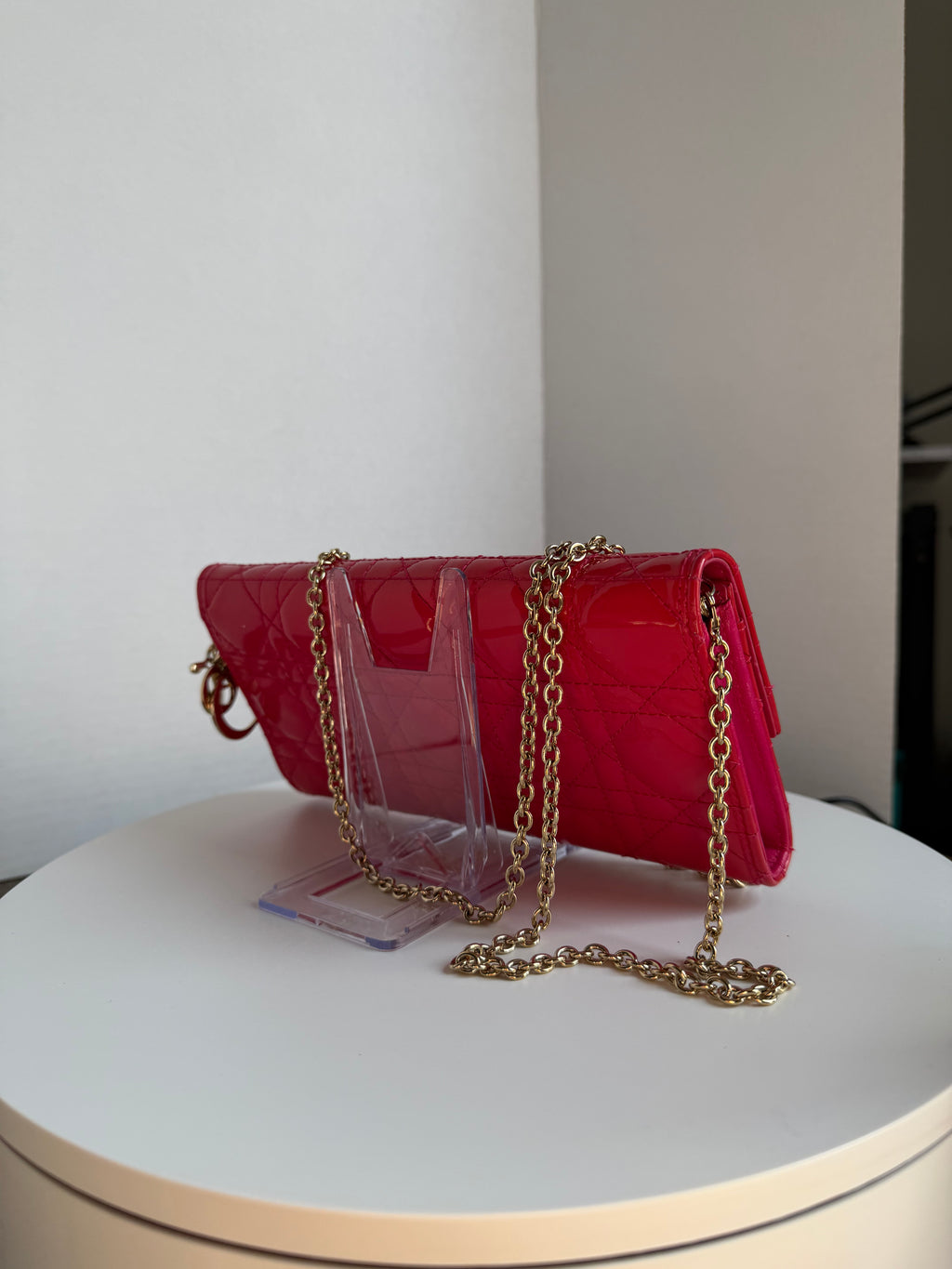 Lady Dior Wallet on Chain pattent