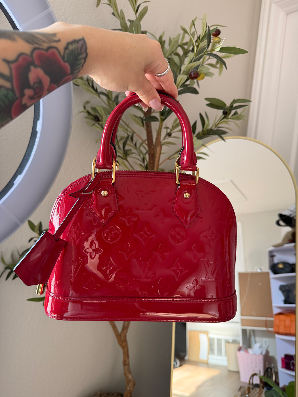 Louis Vuitton Red Vernis Alma BB