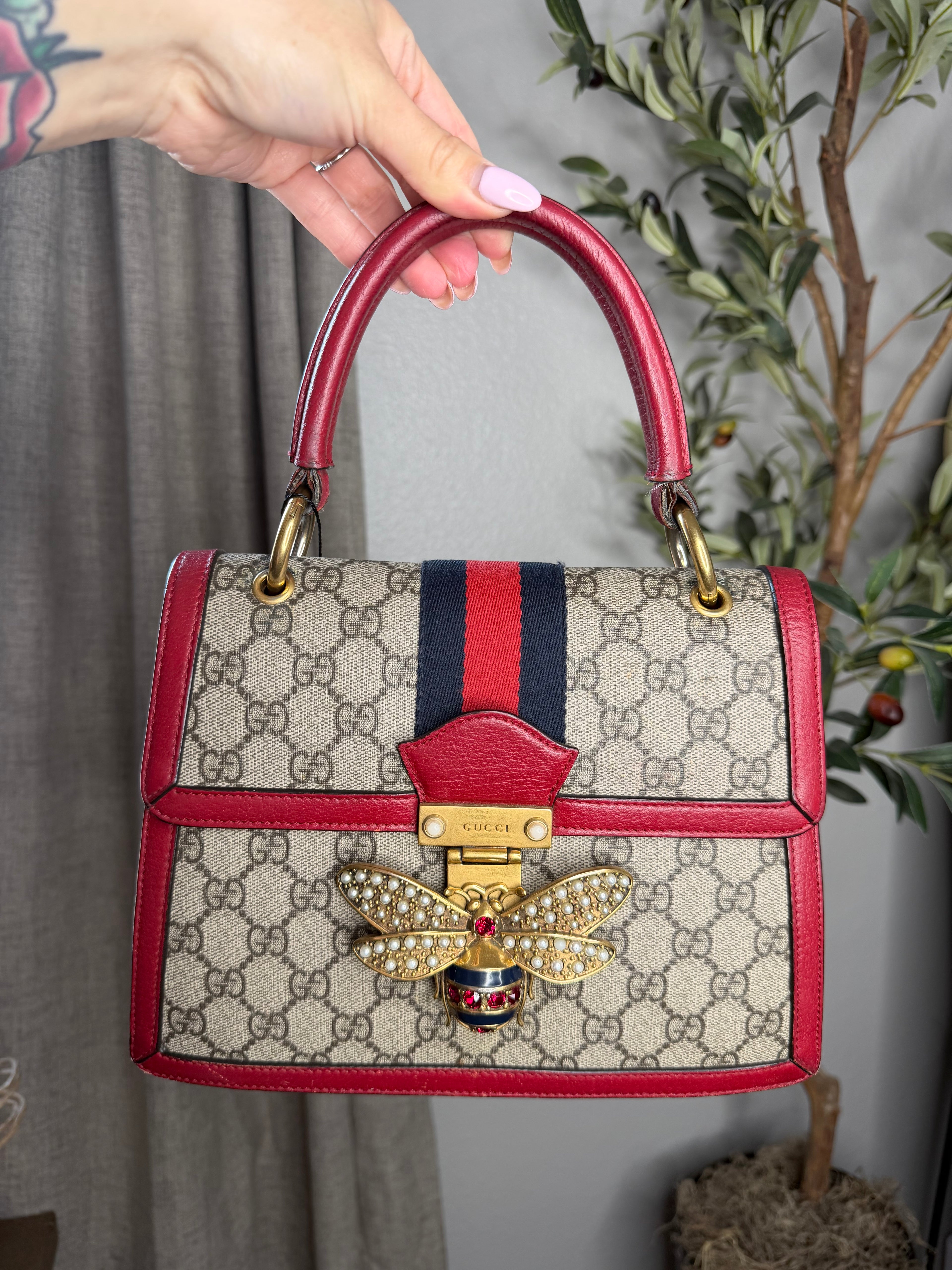 Gucci Bee Margaret Top Handle with long strap
