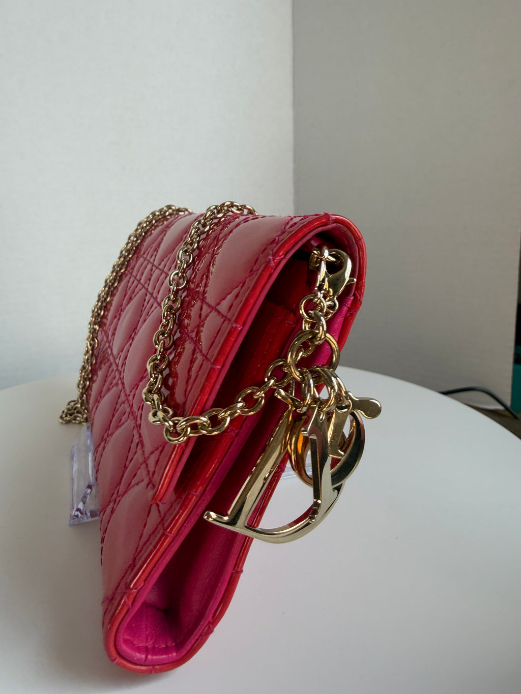 Lady Dior Wallet on Chain pattent